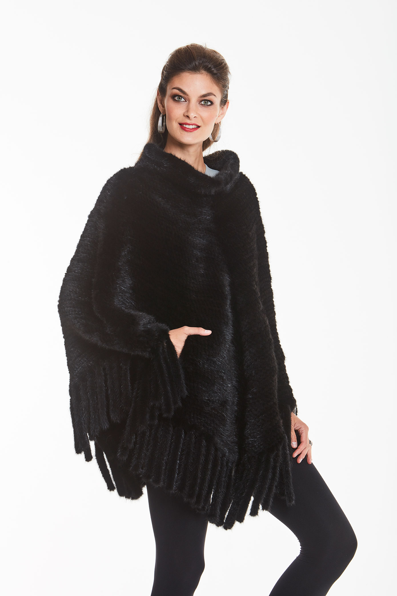 Secret cheie Contur  Knitted Mink Poncho Cape – Madison Avenue Mall Furs