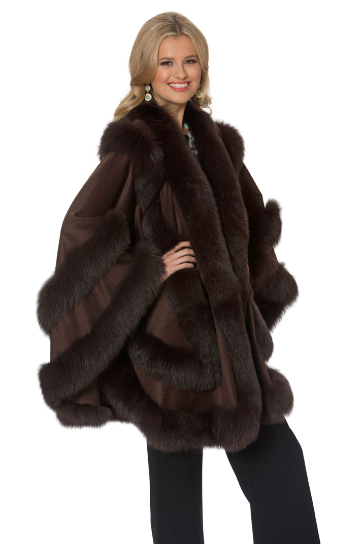 cashmere cape fur trim-plus size-empress style