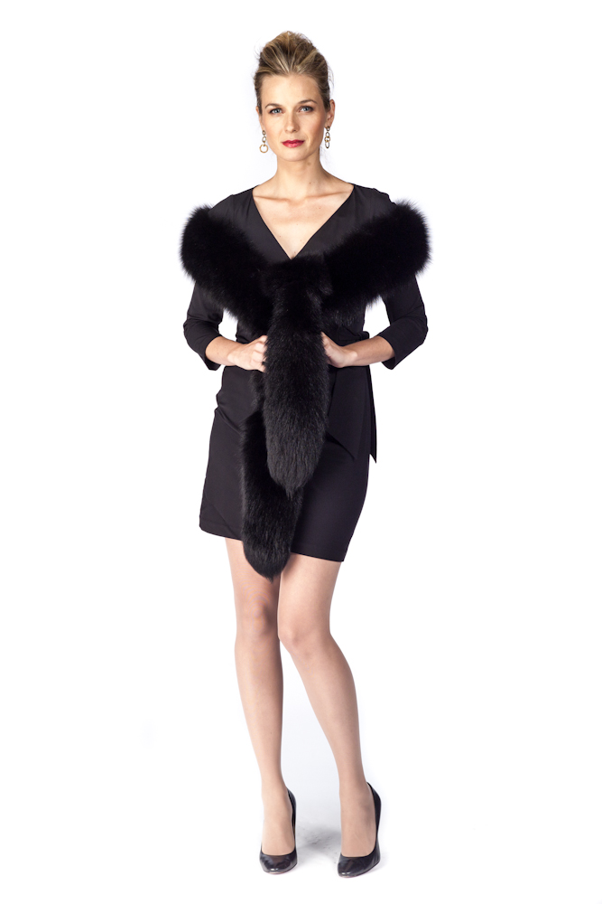 Fox Boa- Black Fox Fur Boa – Madison Avenue Mall Furs