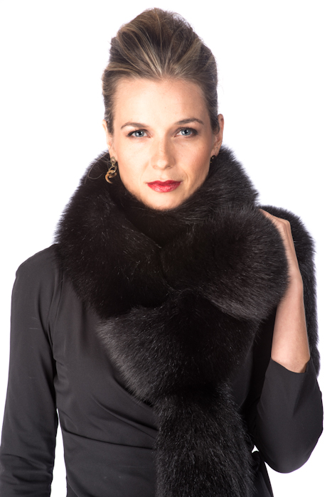 Fox Boa- Black Fox Fur Boa – Madison Avenue Mall Furs