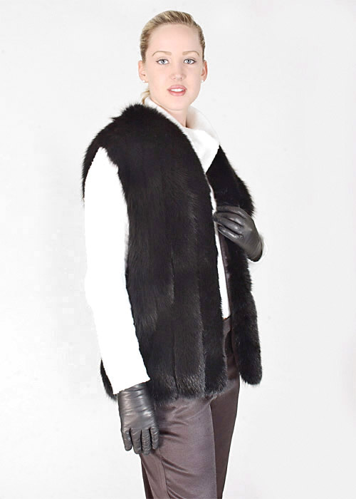 fox vest for women natural-real fox fur vest-natural fur vest