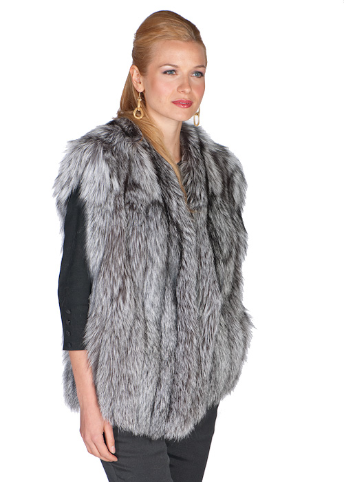 fur vest-fox fur vest-natural fox fur-genuine fox fur vest