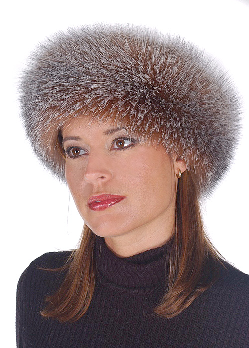 real fox fur trim headband-crystal fox headband