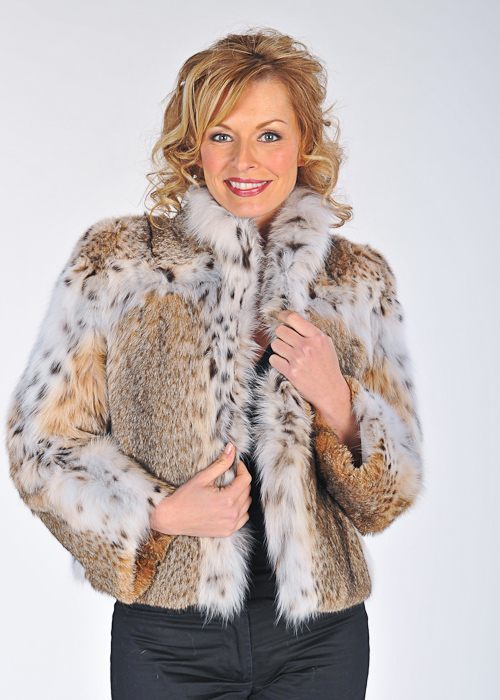 women's lynx fur jacket real-short