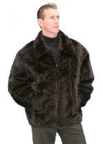 Mens Mink and Leather Jacket – Zippered Reversible – Madison Avenue ...