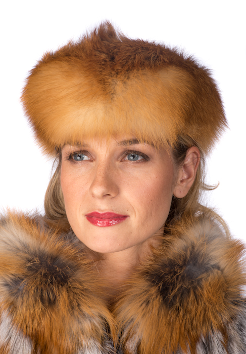 red fox fur headband-real fox fur headband for women