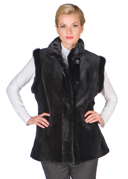 Sheared Mink Vest Reversible to Fabric-Black – Madison Avenue Mall Furs