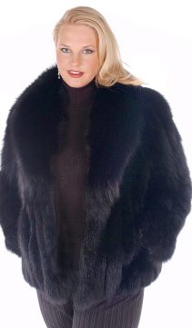 fox fur jackets for women-natural-black fox trim jacket-plus size