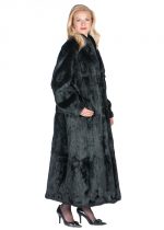 Black Rabbit Fur Coat-Mandarin Collar- Plus Size – Madison Avenue Mall Furs