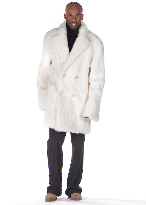 Men’s White Fur Car Coat – Madison Avenue Mall Furs