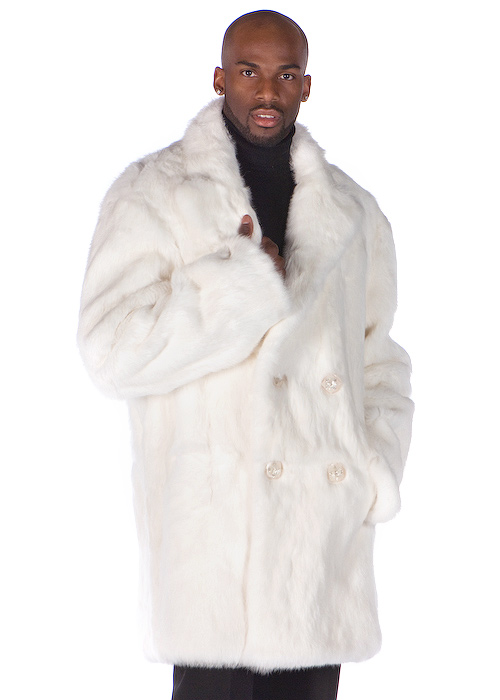 Men S White Fur Car Coat Madison, Fur Coat Jacket Mens