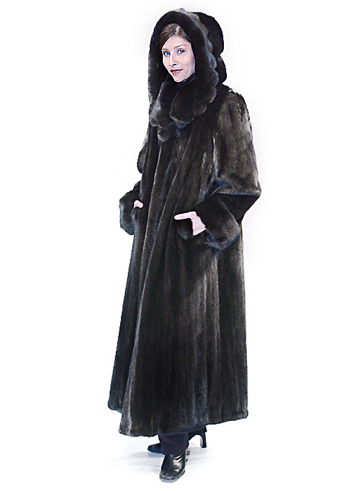 natural mink coat with hood-scalloped hood and collar
