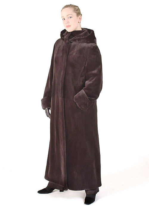 PO 1138 Brown Mink Reversible Coat Shear and Groove and Put Back Together Labor 