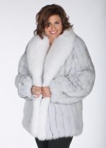 Natural White Blue Fox Fur Jacket- Plus Size – 29 – Madison Avenue Mall ...