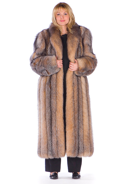 Fox Fur Coats for Women-Fox Fur Coat Plus Size-Crystal Fox Fur