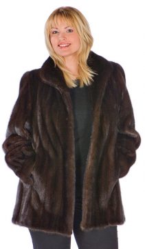 mink jacket for women plus size mahogany mink jacket-classic wing