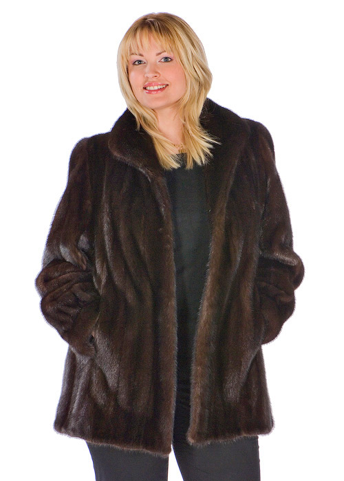 mink jacket for women plus size mahogany mink jacket-classic wing