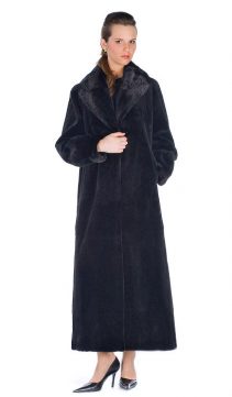 natural original black-real sheared mink coat-full length-shawl collar