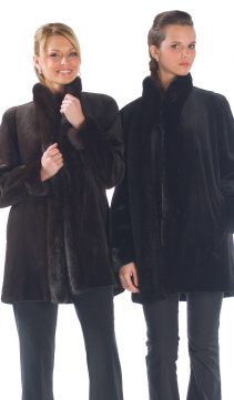 genuine sheared black mink jacket-reversible to fabric