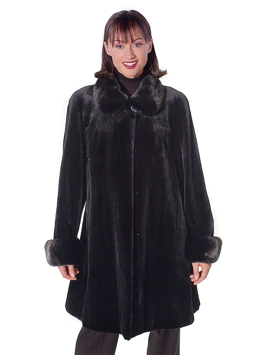 Sheared Mink Fur Jacket, Sheared Beaver Fur Swing Coats