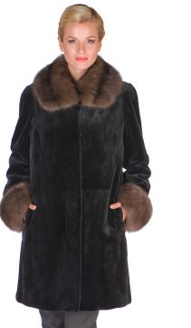 sheared mink jacket-sable trim collar and cuffs