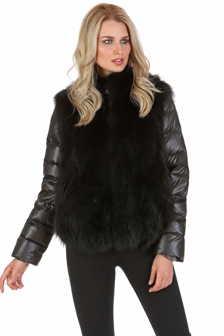 fox womens jacket-fox fur jackets for women-fox fur vest-real fur jacket black