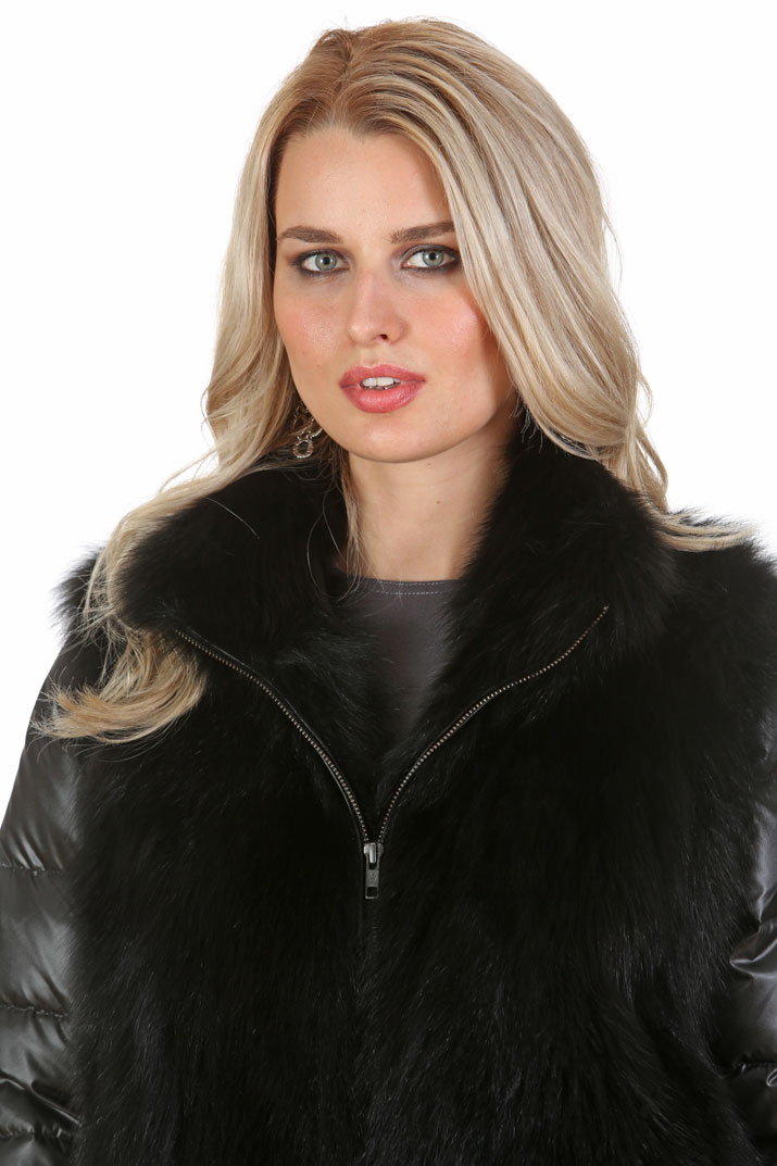 Black Quilted Fox Jacket – Quilted Sleeves – Quilted Fox Vest – Madison ...