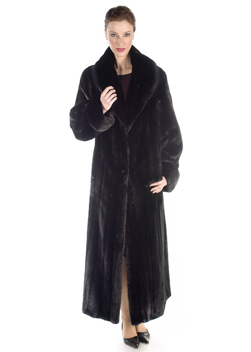 black mink coat for women- female ranch mink-classic shawl