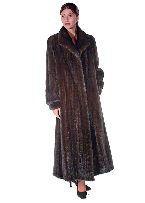 Classic Wing Collar-Female Mahogany Mink Fur Coat – Madison Avenue Mall ...