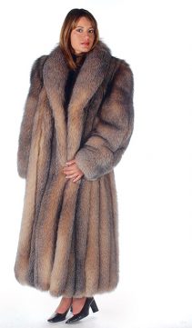 fox fur coat real-natural fox coats-real fox coat-crystal-shawl collar