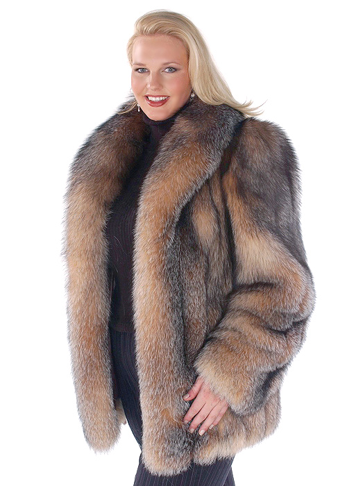 fox fur jacket for women-real fur jackets-crystal-women fox fur jacket plus size