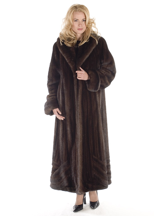 Mahogany Mink Coat – Wave Design – Madison Avenue Mall Furs