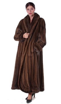mahogany mink coat for women-swirl-panel-design