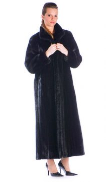 long black mink coat-ranch classic wing collar