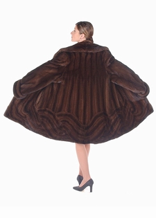 genuine real mink jacket-mahogany mink jacket-wave design