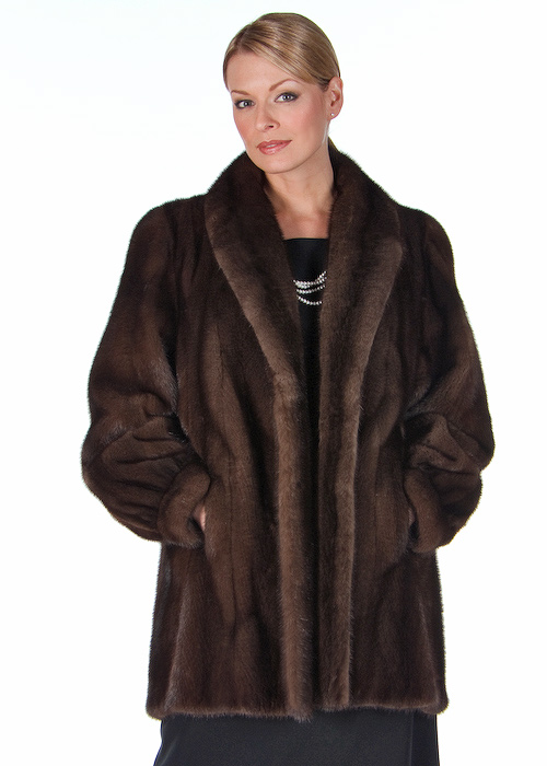 Mink Fur Jacket -Soft Brown Mink Classic Shawl – Madison Avenue Mall Furs