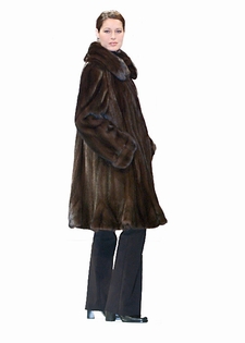mink fur jacket real-flounced hemline