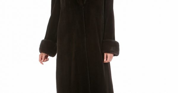 Dark Brown Sheared Mink Jacket - Crosscut Mahogany Mink Collar