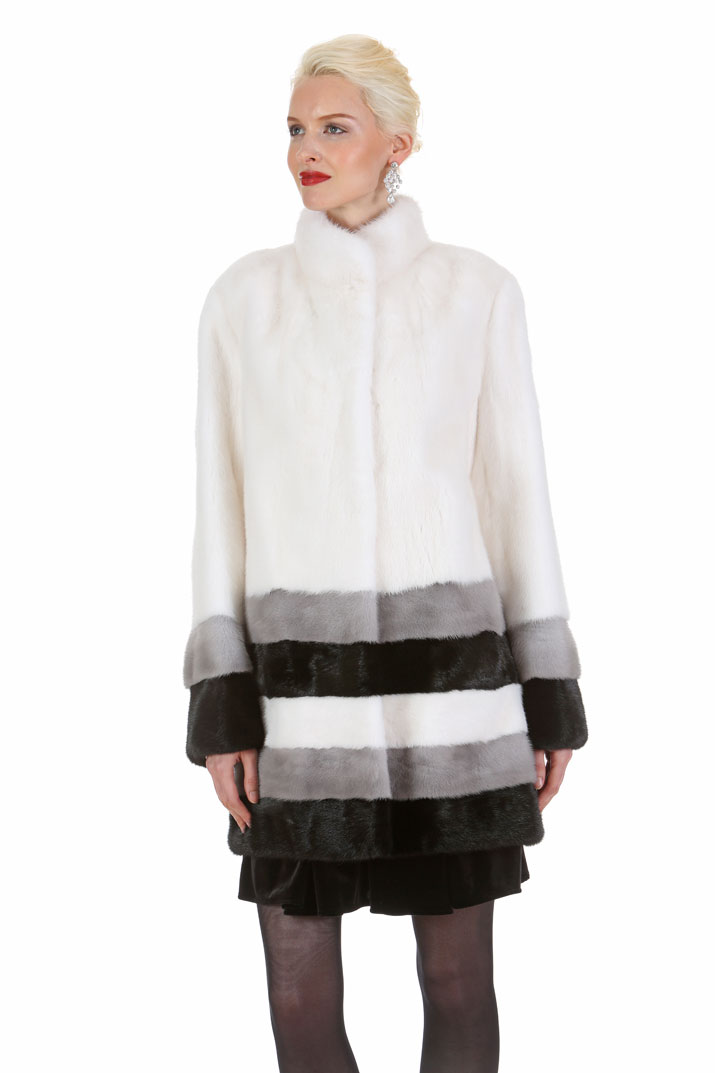 White Mink Jacket – Three Color Hem – Elegance in Triplicate – Madison ...