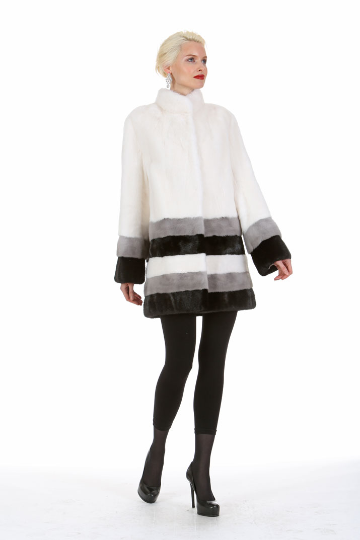 White Mink Jacket – Three Color Hem – Elegance in Triplicate – Madison ...