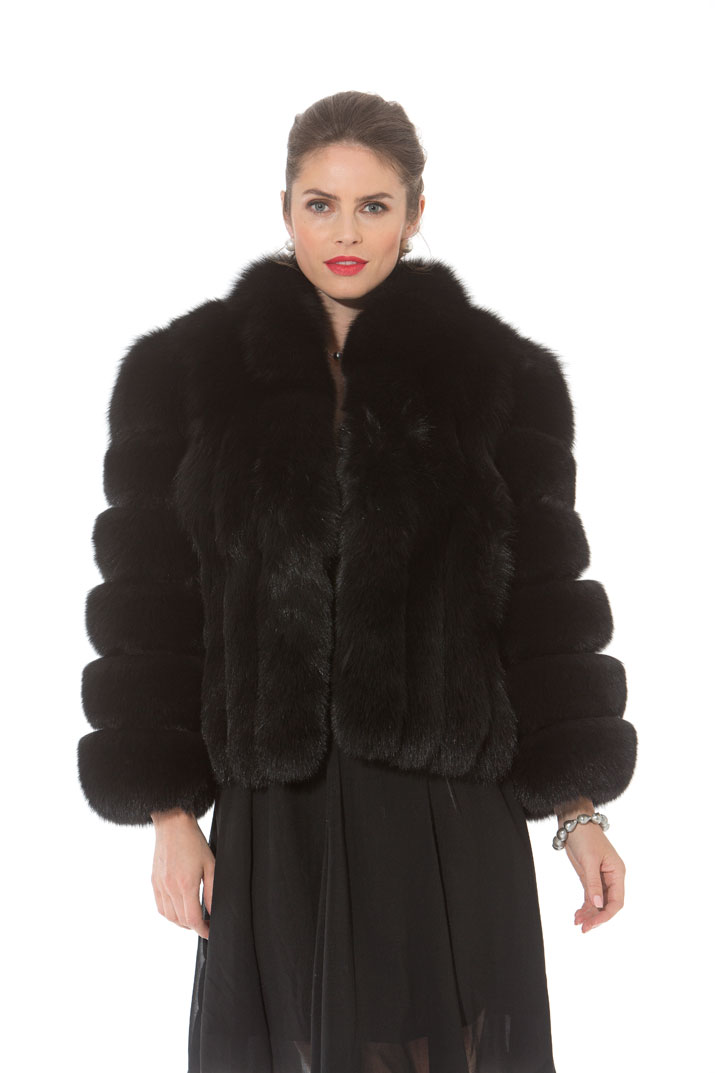 Black Fox Bolero Jacket – 22″ – Madison Avenue Mall Furs