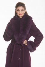 Purple Plum Cashmere Coat – Purple Fox Collar and Cuffs – Madison ...